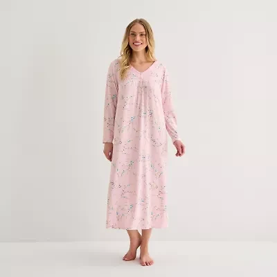 Adonna Womens V Neck Long Sleeve Nightgown