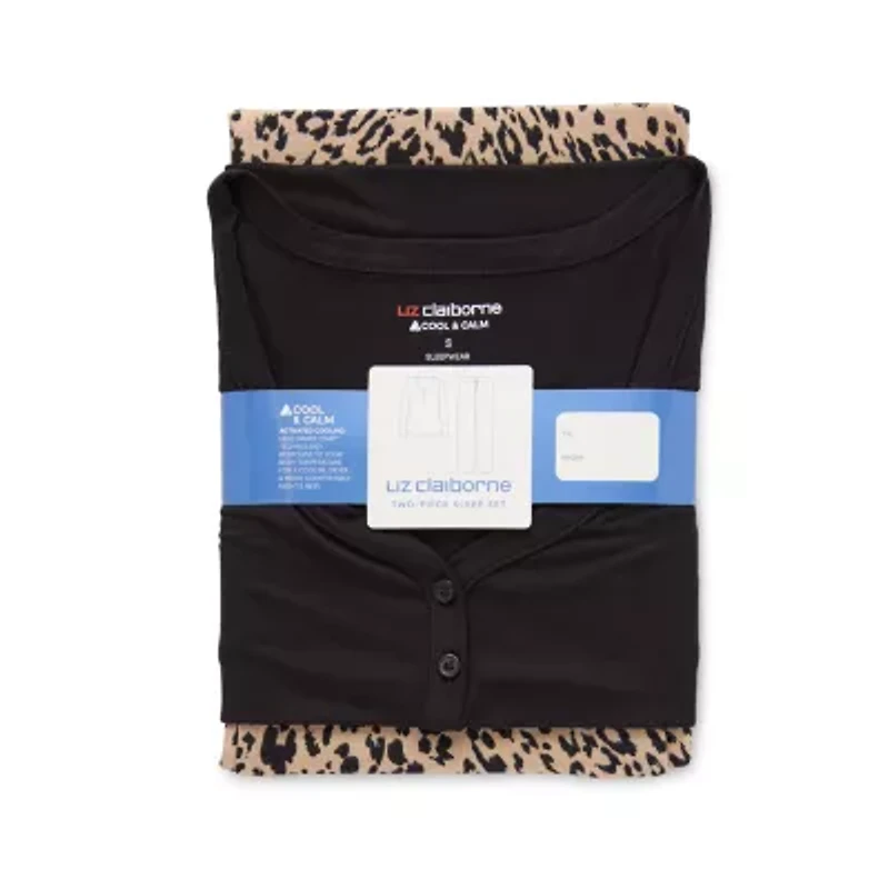 Liz Claiborne Cool and Calm Womens Long Sleeve 2-pc. Pajama Sets