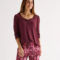Liz Claiborne Cool and Calm Womens Long Sleeve 2-pc. Pajama Set