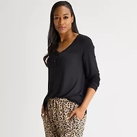 Liz Claiborne Womens Long Sleeve 2-pc. Pajama Sets