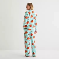 Adonna Womens Fleece Long Sleeve 2-pc. Pajama Sets