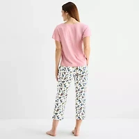 Liz Claiborne Womens V-Neck Short Sleeve 2-pc. Pajama Sets