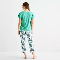 Liz Claiborne Womens V-Neck Short Sleeve 2-pc. Pajama Sets