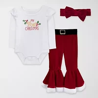Baby Essentials My First Christmas Girls 2-pc. Pant Set