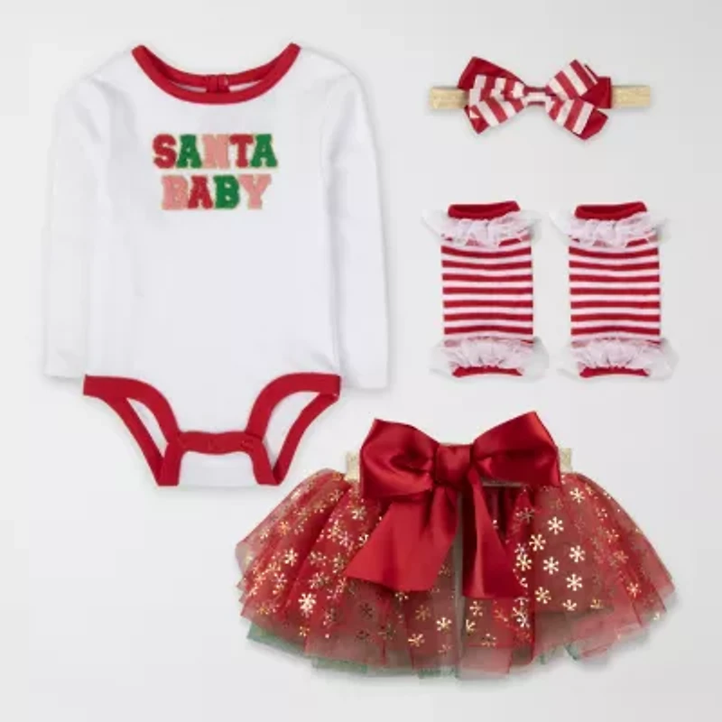 Baby Essentials Santa Tutu Girls 2-pc. Skirt Set