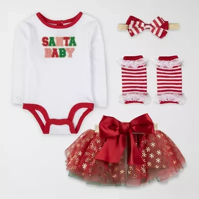 Baby Essentials Santa Tutu Girls 2-pc. Skirt Set