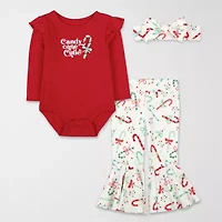 Baby Essentials Candy Cane Cutie Girls 3-pc. Pant Set