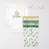 Baby Essentials My First Christmas Girls 2-pc. Pant Set