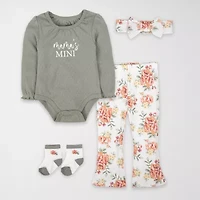 Baby Essentials Girls 4-pc. Pant Set