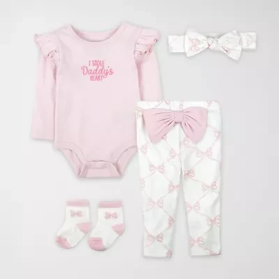 Baby Essentials Girls 4-pc. Pant Set