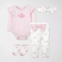 Baby Essentials Girls 4-pc. Pant Set