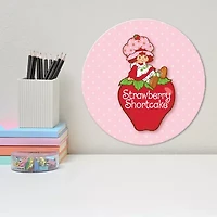 Courtside Market Strawberry Shortcake Polkadot 12x12 Circular Artboard Wood Wall Art