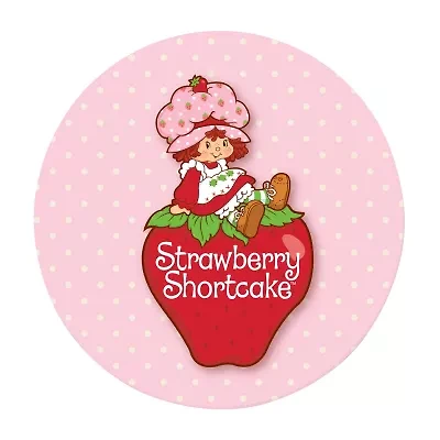 Courtside Market Strawberry Shortcake Polkadot 12x12 Circular Artboard Wood Wall Art
