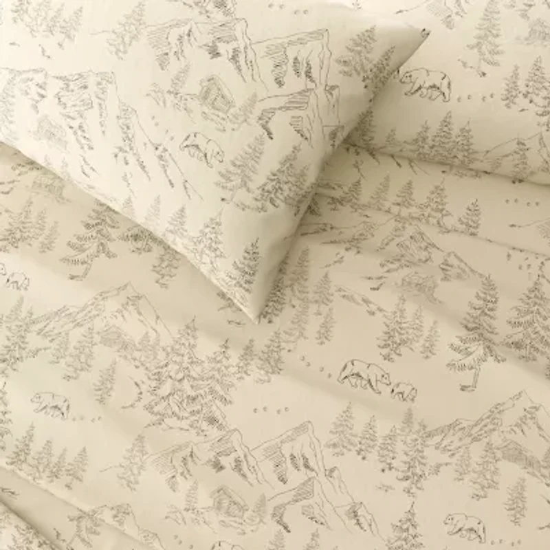 Linery Wild Lodge Flannel Sheet Set