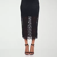 Premier Amour Off The Shoulder Womens Long Sleeve Midi Sheath Dress