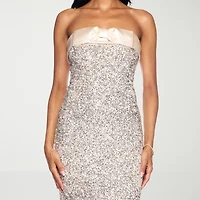 Premier Amour Womens Sequins Sleeveless Evening Gown