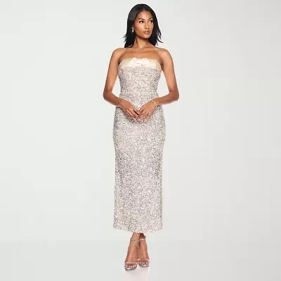 Premier Amour Womens Sequins Sleeveless Evening Gown