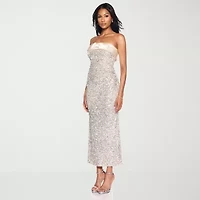 Premier Amour Womens Sequins Sleeveless Evening Gown