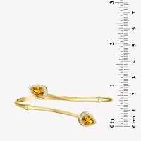 Womens Yellow Citrine 14K Gold Over Silver Cuff Bracelet