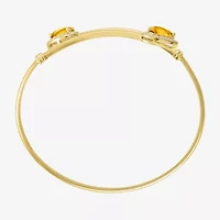 Womens Yellow Citrine 14K Gold Over Silver Cuff Bracelet