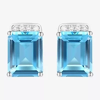 Gemstone Sterling Silver 9mm Stud Earrings