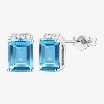 Gemstone Sterling Silver 9mm Stud Earrings