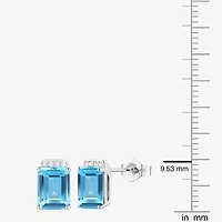 Gemstone Sterling Silver 9mm Stud Earrings