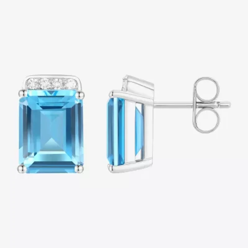 Gemstone Sterling Silver 9mm Stud Earrings