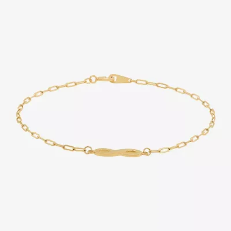 Gold Addiction Womens 10K Gold 7.25 Inch Solid Chain Bracelet