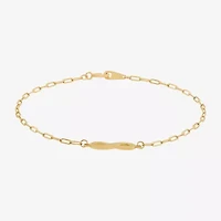 Gold Addiction Womens 10K Gold 7.25 Inch Solid Chain Bracelet