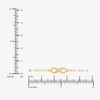 Gold Addiction Womens 10K Gold 7.25 Inch Solid Chain Bracelet