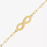 Gold Addiction Womens 10K Gold 7.25 Inch Solid Chain Bracelet