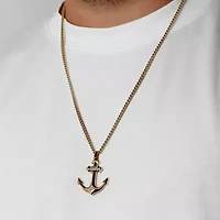 (H-I, I2-I3) Mens Diamond Accent Natural White Diamond Stainless Steel 24 Inch Pendant Necklace
