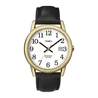 Timex® Easy Reader Mens Black Leather Strap Watch T2H2919J
