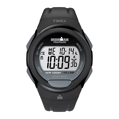 Timex® Mens Black Resin Strap 10-Lap Watch T5K6089J