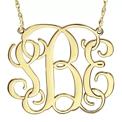 Personalized 30mm Vine Monogram Necklace