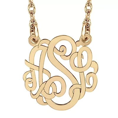 Personalized 10mm Script Monogram Initial Pendant Necklace