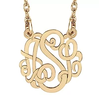 Personalized 10mm Script Monogram Initial Pendant Necklace