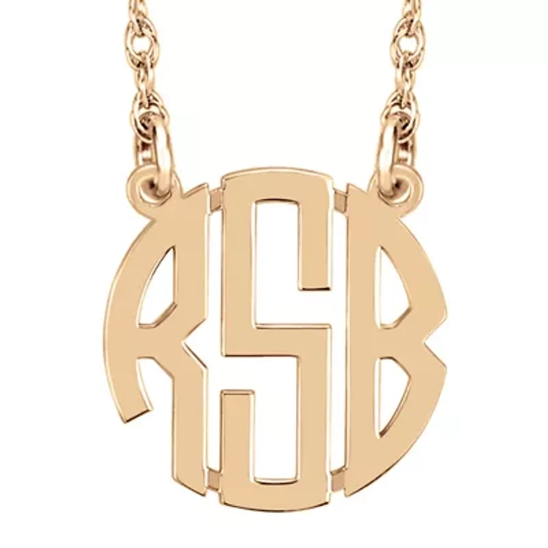 Personalized 10mm Block Monogram Necklace