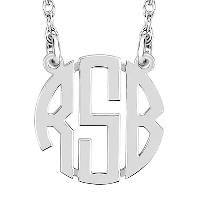 Personalized 10mm Block Monogram Necklace