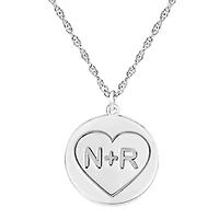 Personalized Couples Engraved Initial Pendant Necklace