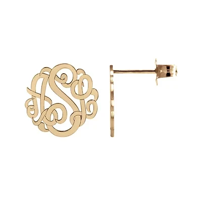 Personalized 10mm Script Monogram Earrings
