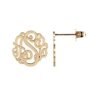 Personalized 10mm Script Monogram Earrings