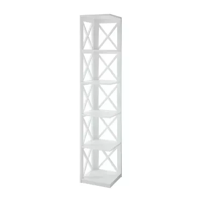 Oxford 5-Shelf Corner Bookcase