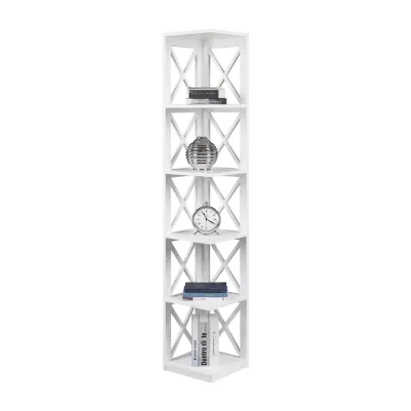 Oxford 5-Shelf Corner Bookcase