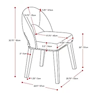 Corliving Tiffany Dining Collection 2-pc. Upholstered Dining Chair