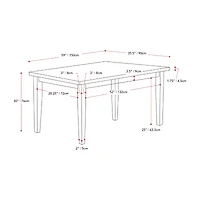 Corliving New York Dining Collection Rectangular Wood-Top Dining Table