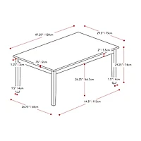 Corliving Michigan Dining Collection Rectangular Wood-Top Dining Table