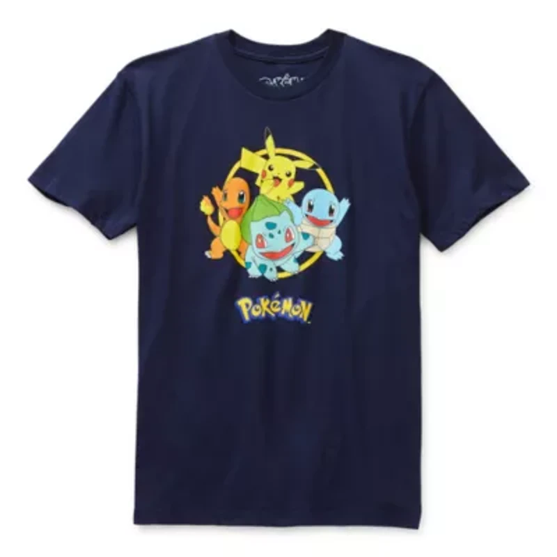 Little & Big Kid Boys Crew Neck Short Sleeve Regular Fit Pokeman Graphic T-Shirt