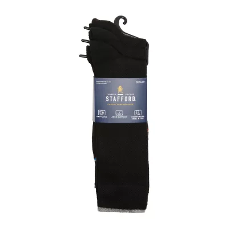 Stafford Casual Performance Mens 3 Pair Crew Socks